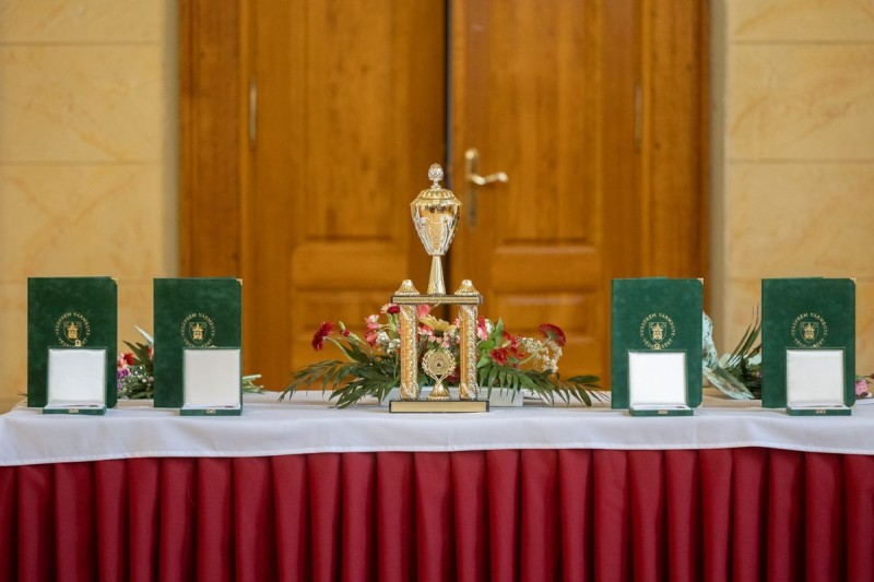 A Veszprém Vármegye Védelméért emlékplakettek a közösségért dolgozó példamutató szakemberek munkáját méltatja Fotó: Fülöp Ildikó/Napló