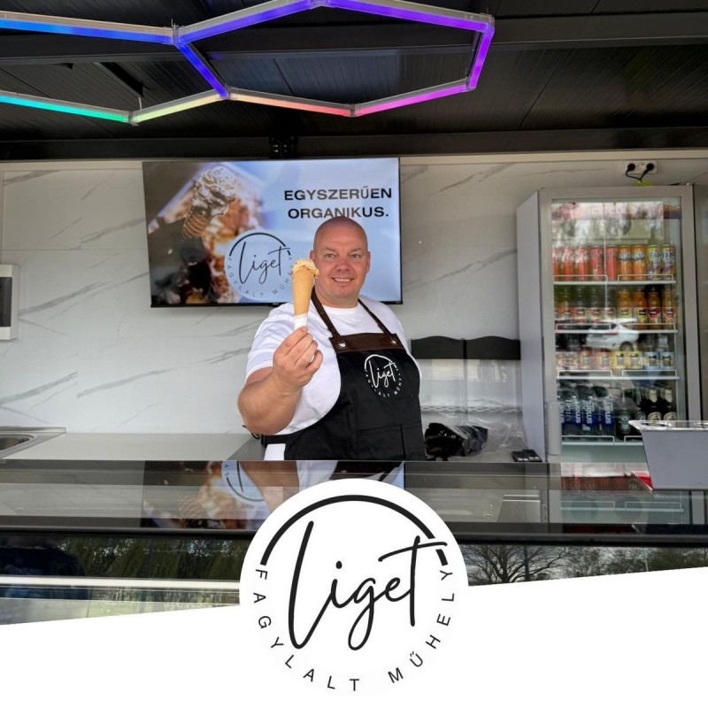 Fazekas Ádám, a Liget Fagylalt Műhely Ajka világszinten is elismert fagylaltmestere Forrás: Liget Fagylalt Műhely Ajka/Facebook