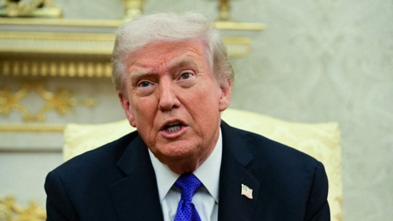 Donald Trump amerikai elnök rendkívüli sajtótájékoztatót tart az irűni háborúval kapcsolatban a washingtoni Fehér Házban 2026. április elsején. MTI/EPA/AP pool/Alex Brandon