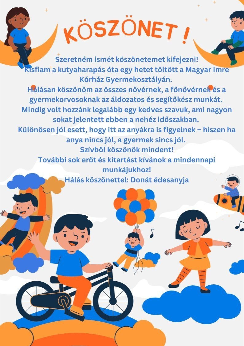 Az édesanya megható posztja a kutyatámadás után Forrás: Ajkai Magyar Imre Kórház/Facebook 