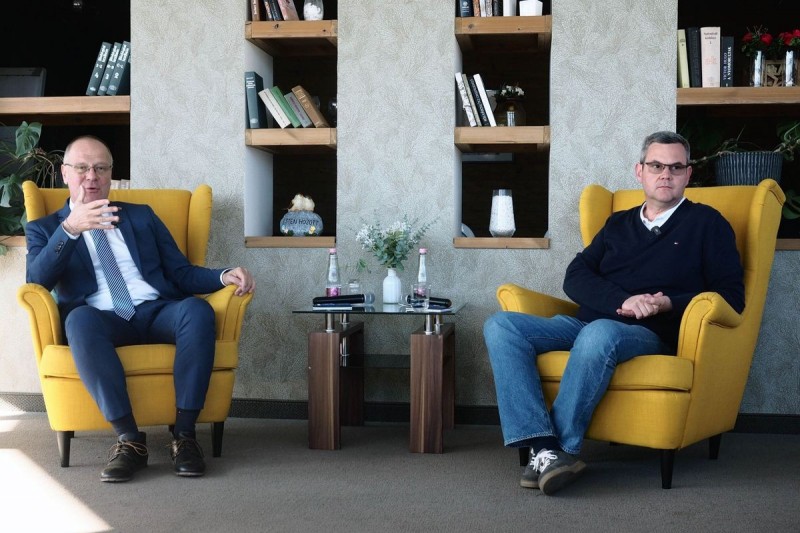 Navracsics Tibor és Takács Péter az ajkai fórumon Fotó: Nagy Lajos